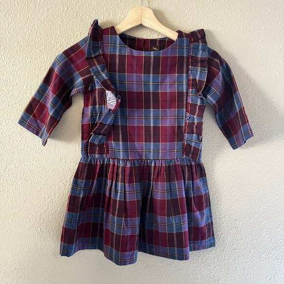 NEW Tea Collection Family Plaid Ruffle Dress
